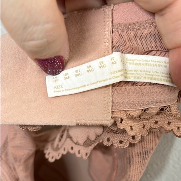 Momanda Coffee Cream Nursing Lace Bra Women Size 36F - Picture 5 of 5